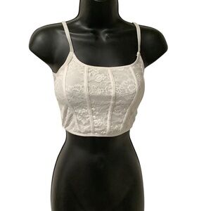 Colsie Lace Bandeau in Off White Size XS